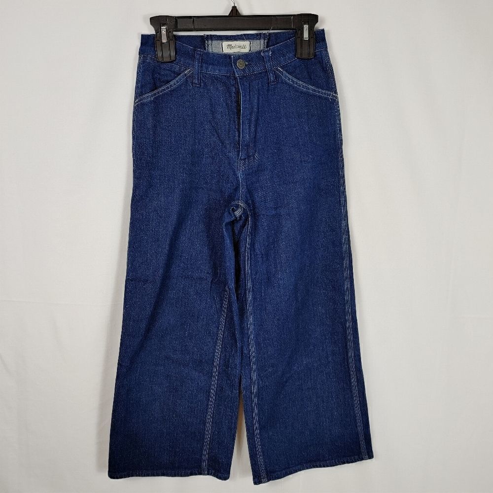 Madewell womens Wide-Leg Crop Jeans: Lace-Up Edition $148 F3533 W26.Waist 13.5" - Picture 2 of 8
